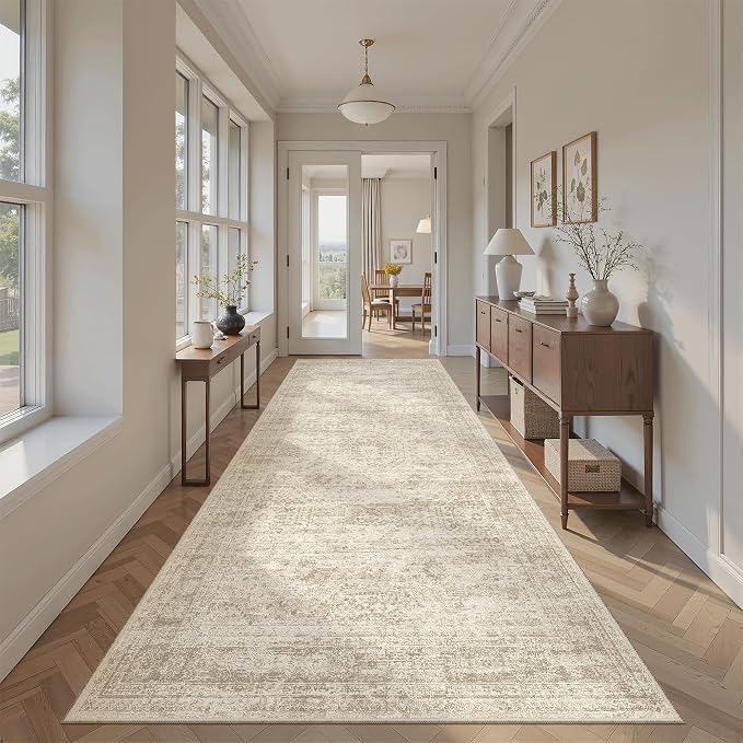 Soalmost Hallway Runner Rug 4x8 Wide: Washable Thin Runners - Image 4