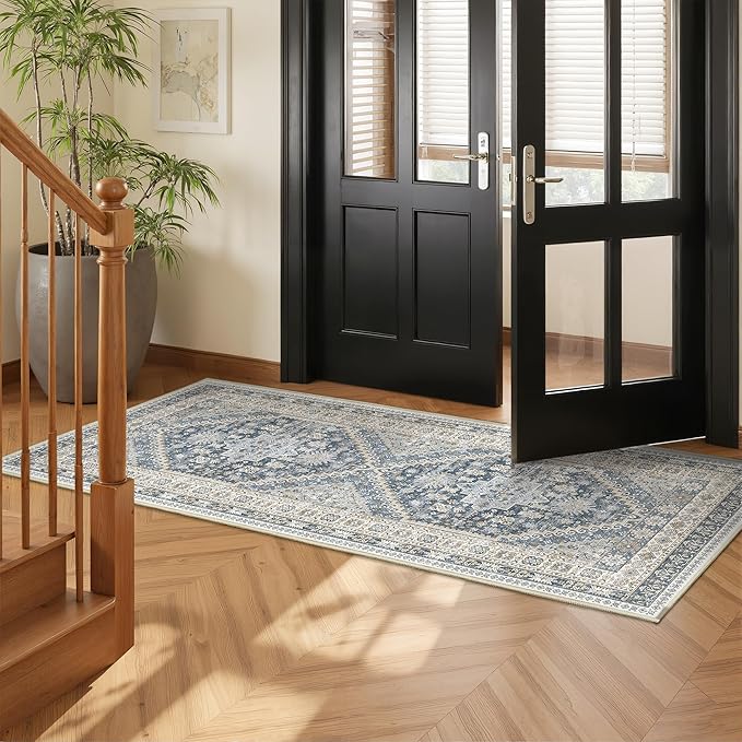 2x5 Rug Runner Washable for Entryway, Soft Bathroom Rugs by Restydon