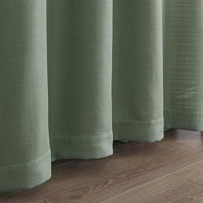 Chyhomenyc Sage Green Valance for Windows, Light Filtering Faux Linen Solid - Image 4
