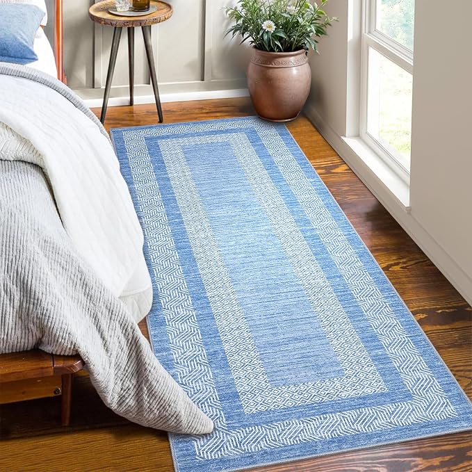Washable 2.5x10 Kitchen Runner Rug, Easy Clean Geometri Rugs by GarveeHome
