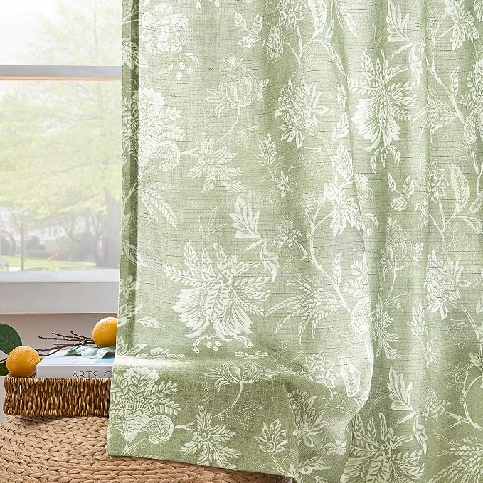 jinchan Linen Floral Curtains for Living Room - Image 8