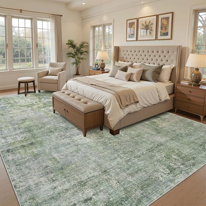 9x12 Area Rugs for Living Room, Non-Slip Machine Washable Vintage Rugs - Image 4