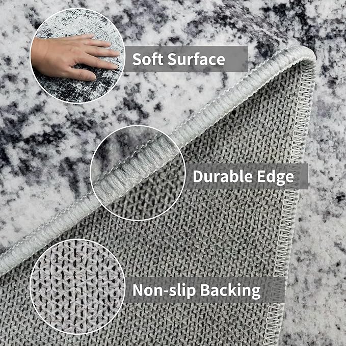 3x10 Washable Runner Rug for Hallway: Non Slip Runners Rugs Easy-to-Clean - Image 5