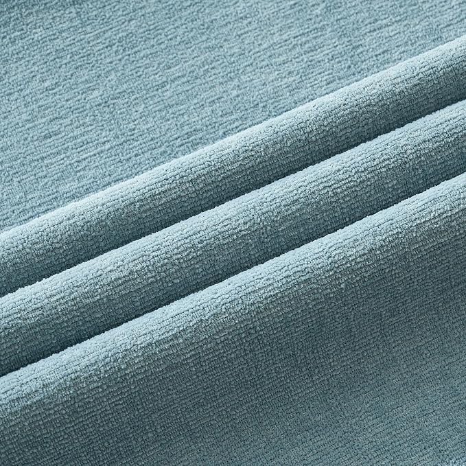 MIULEE Smoke Blue Chenille Couch Throw Pillow Covers, 18x18 | Set of 2 - Image 6