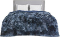 Bedsure GentleSoft Fluffy Tie Dye Navy Blue King Size Blanket by BEDSURE