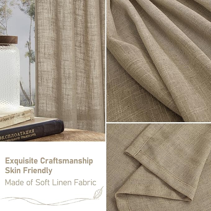 LAMIT 95 Inches Long Linen Curtains - Image 6