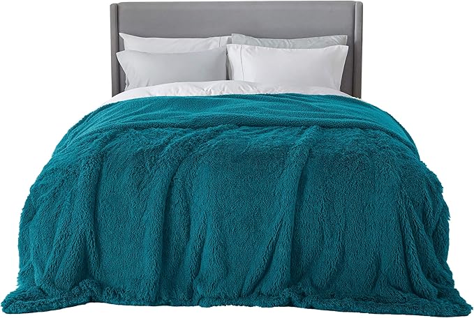 Bedsure GentleSoft Fluffy Turquoise Teal King Size Blanket by BEDSURE