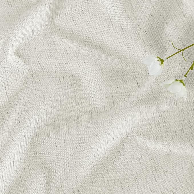 RYB HOME Ivory White 100% Blackout Curtains - Image 8