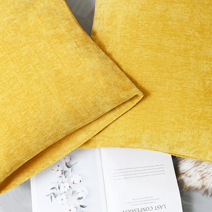 CaliTime Throw Pillow Covers Decorative 20 X 26 Inches Pack of 2 Cozy Chenille - Image 6