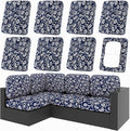 hyha 8Pcs Patio Cushion Covers, Stretch Outdoor Couch Cushion Covers Replacement by hyha