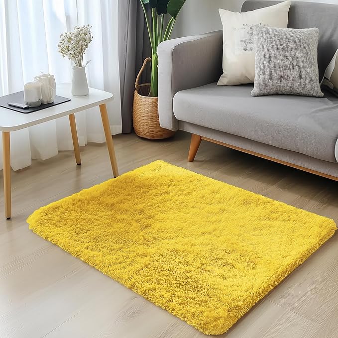 OLANLY 2x3 Machine Washable Small Bedside Rug, Soft Fluffy Shaggy Entryway - Image 3