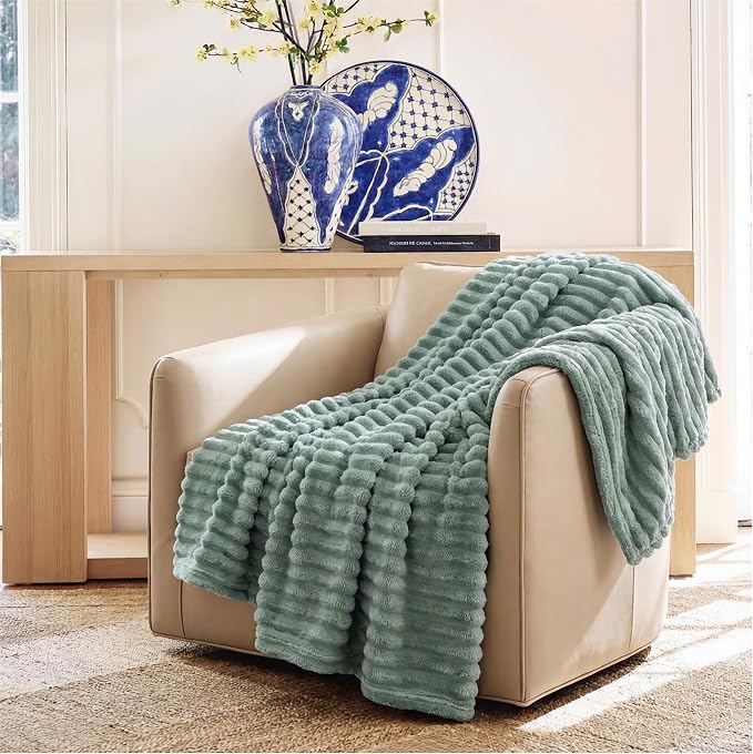 Bedsure GentleSoft Sage Green Throw Blanket - Image 7