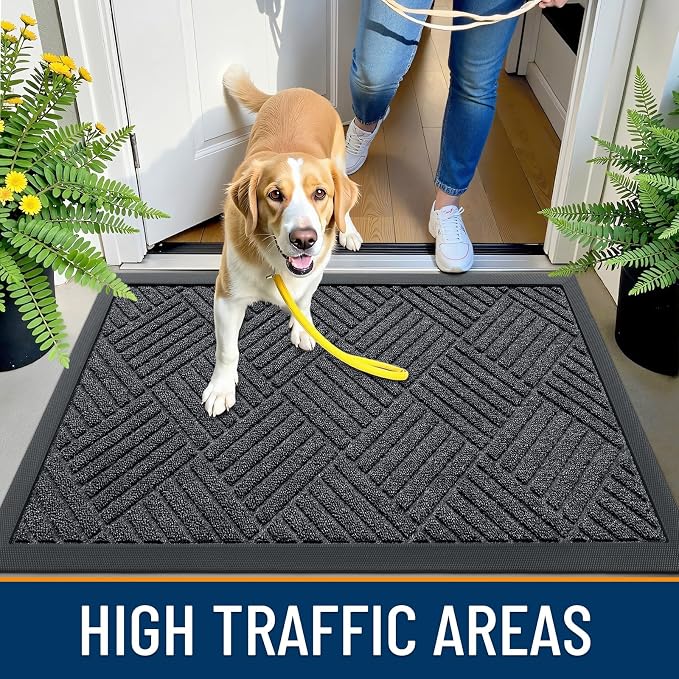 OLANLY Front Door Mat Outside Entrance 47x32, Heavy Duty Sturdy Natural Rubber - Image 5