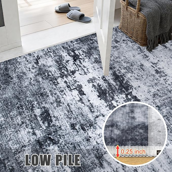 10x14 Area Rug Living Room Rug: Washable Modern Abstract Soft Thin Rug Indoor - Image 7