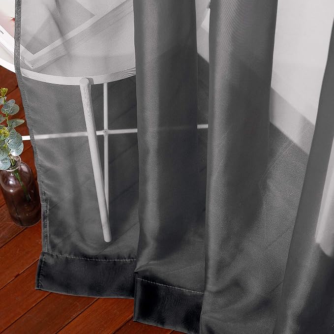 NICETOWN Living Room Sheer Curtains 108 inch Long, Eyelet Top Voile Textured - Image 7