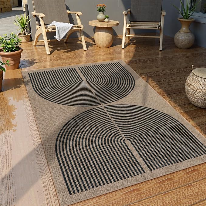 Lahome Modern Rainbow Easy Jute Rug, 3x5 Washable Rugs - Image 6