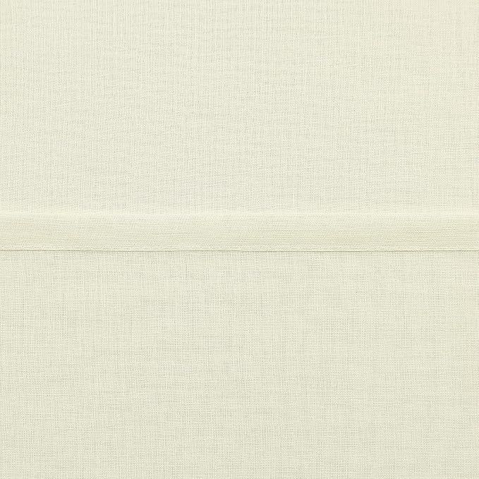 DWCN Ivory Sheer Curtains Semi Transparent Voile Rod Pocket Curtains - Image 6