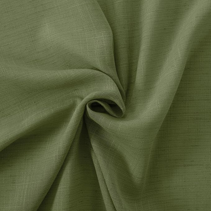 BGment Olive Green Linen Sheer Curtains 84 Inches Long - Image 8