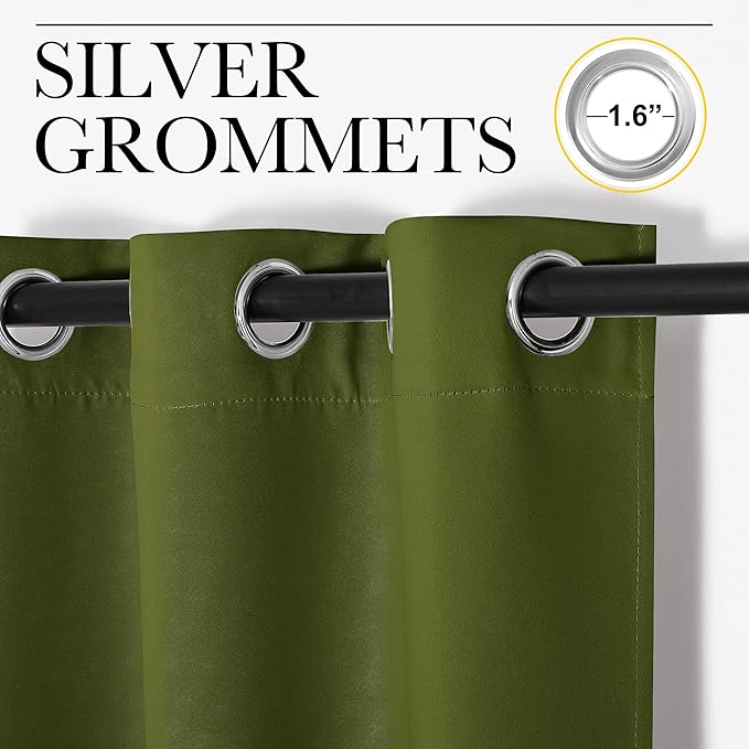NICETOWN Kitchen Curtain Panels Blackout Draperies, Thermal Insulated Solid - Image 2