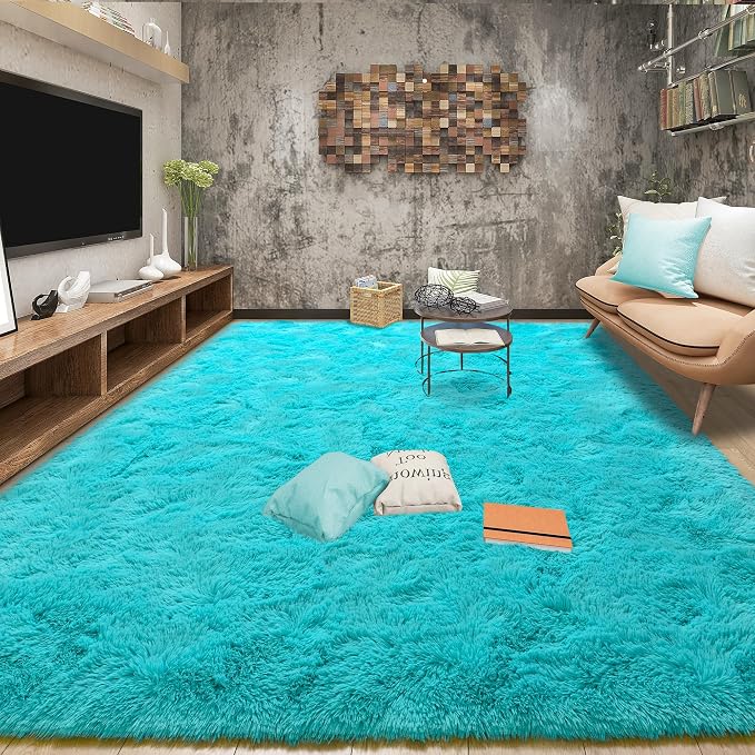 Tepook Fluffy Large Rugs for Living Room, Shag Area Rug 6x9 Soft Carpet for by Tepook