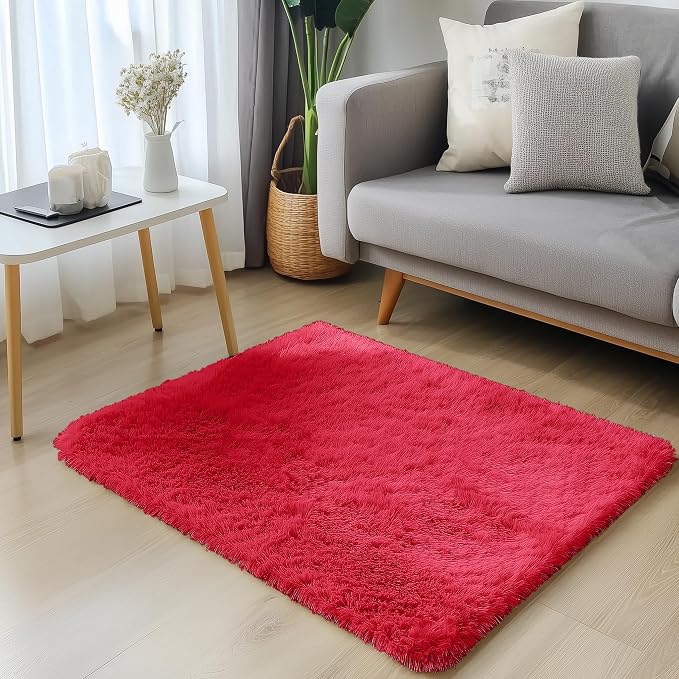 OLANLY 2x3 Machine Washable Small Bedside Rug, Soft Fluffy Shaggy Entryway - Image 3