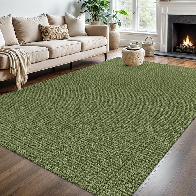 KOZYFLY Washable Area Rug 6x9 ft Rubber Backed Non Slip Rugs by KOZYFLY