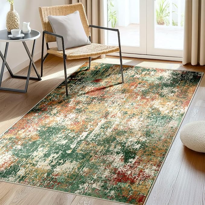 Washable Area Rugs 3'x5' Non-Slip Modern Abstract Soft by RELEANY