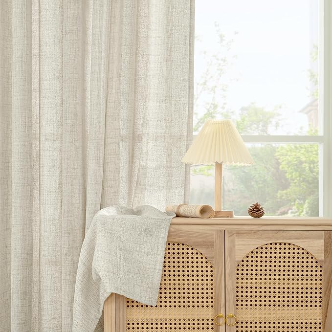 YoungsTex Linen Kitchen Window Curtains 40 Inch Length, Short Light Filtering - Image 9