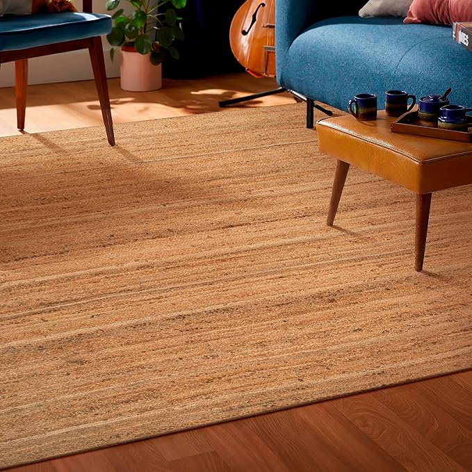 Hausattire Hand Woven Jute Braided Area Rug, 8’x10’ – Natural, Reversible Boho - Image 3