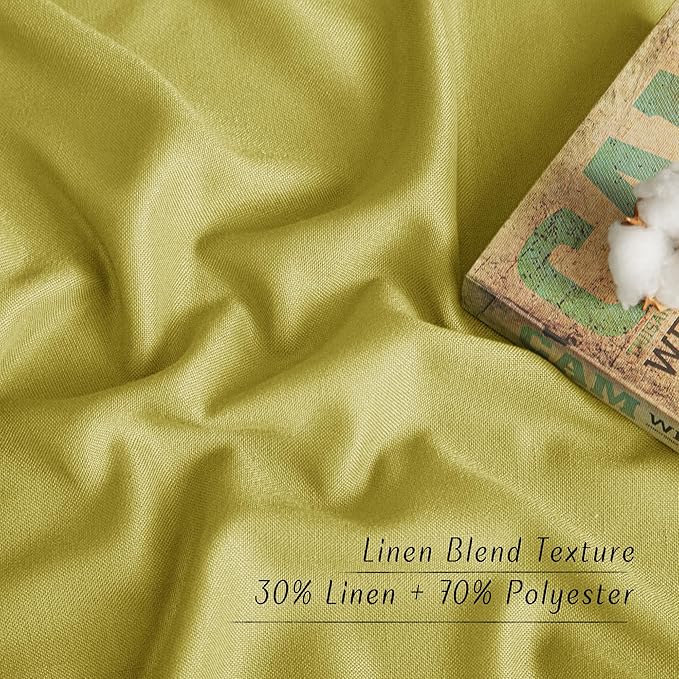 NICETOWN Bright Yellow Linen Curtains - Image 4