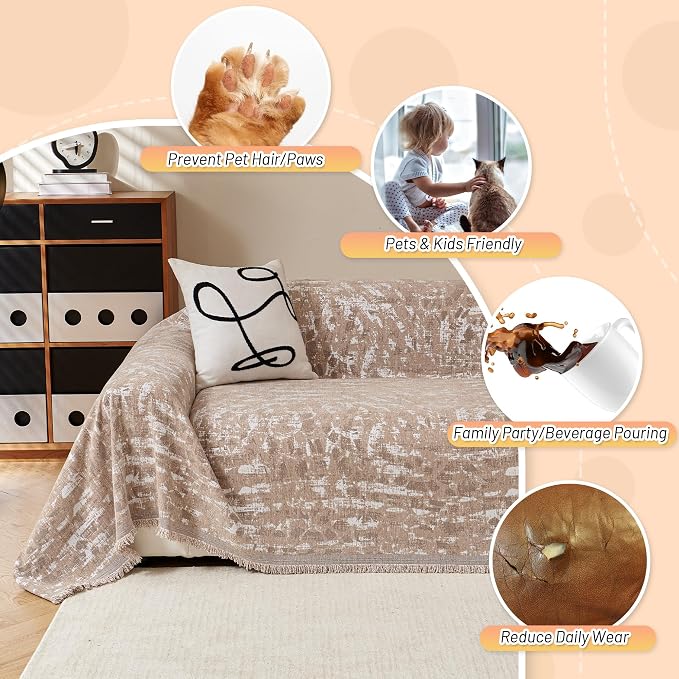 MYSKY HOME Couch Covers for 3 Cushion Couch Sofa, Chenille L Shape Sectional - Image 3