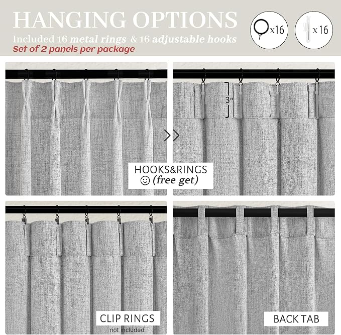 Light Gray Semi Sheer Viral 90 Inch Long Curtains - Image 7