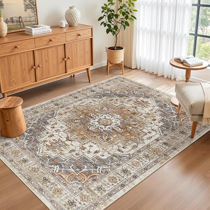Madane Area Rug 3x5, Washable Vintage Entryway Rugs - Image 3