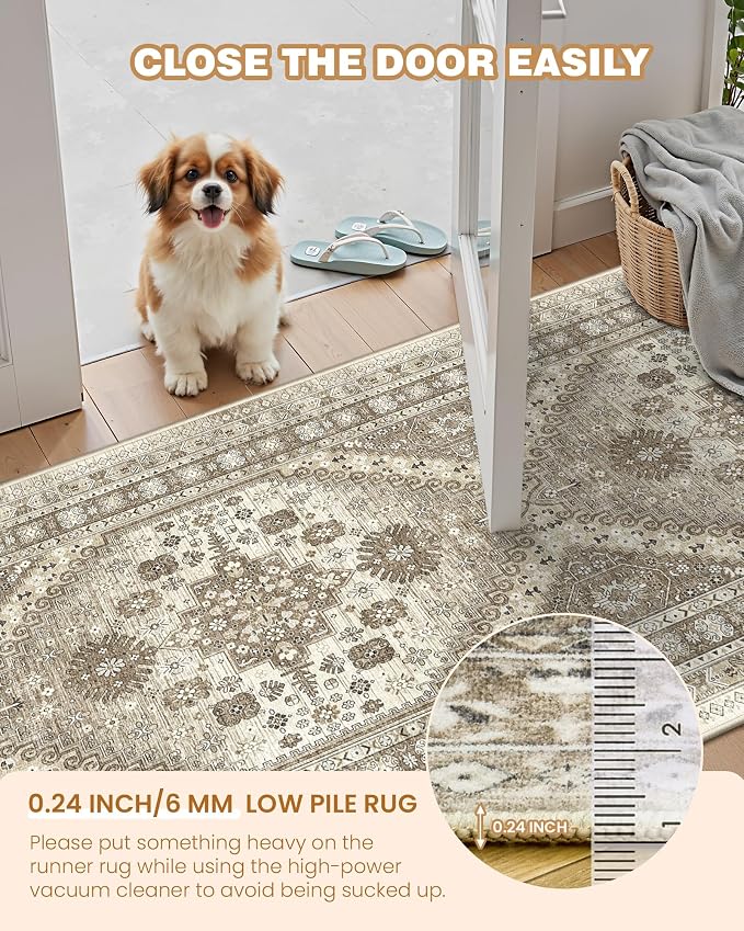 Runner Rug 2x10, Ultra-Thin Kitchen Rugs Non Slip Washable Rugs - Image 6