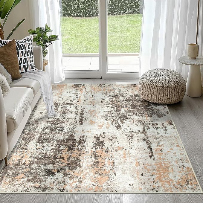 4x6 Area Rugs for Living Room Rug Washable: Abstract Rug for Dining Room by Aelenmu