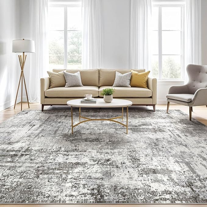 LOONGRUG Area Rug 5x7 Washable Neutral Modern Living Room Rugs Grey Black | - Image 5