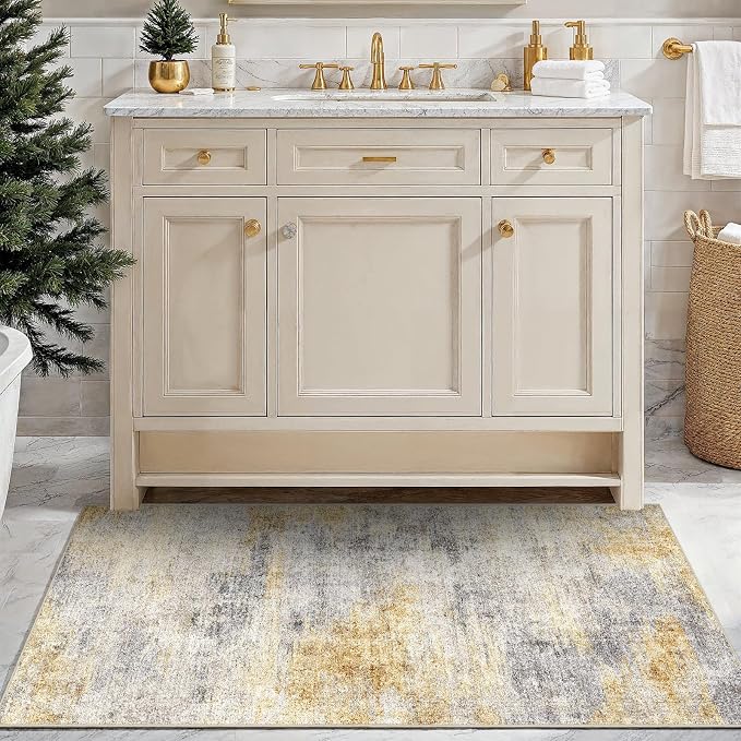3x4 Washable Entryway Area Rug: Modern Abstract Small Runner Rug - Image 8