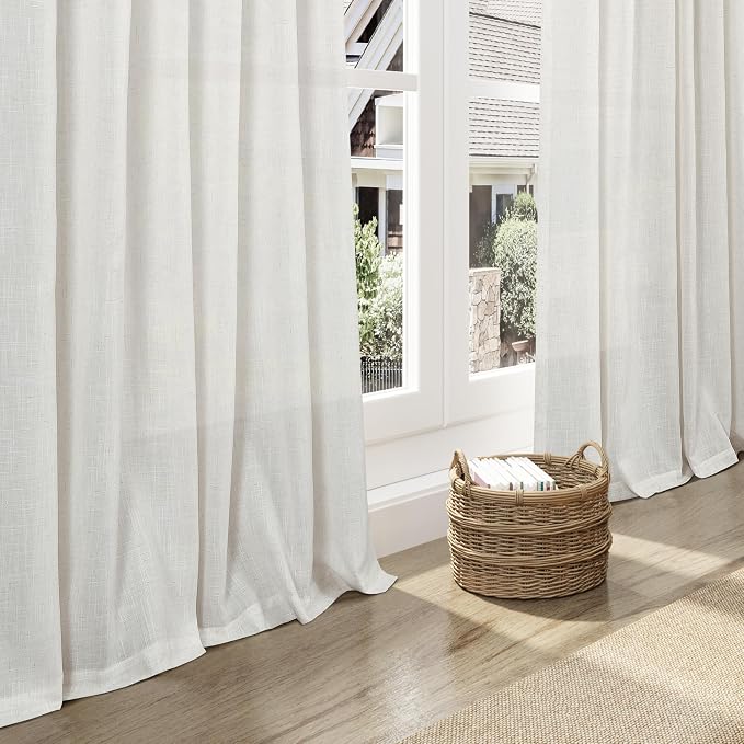 Nanspring Natural Linen Curtains 120 Inches Long - Image 5