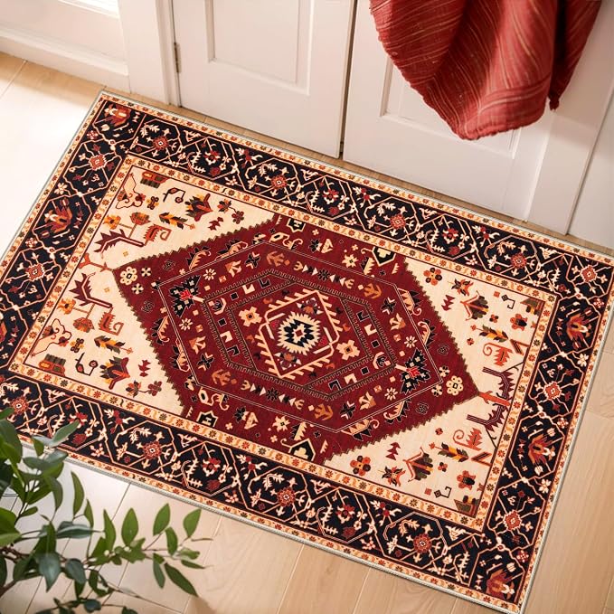 SERISSA Boho Rugs for Entryway, 2x3 Washable Non-Slip Entryway Rug Small Area by SERISSAHomeDecorCollection