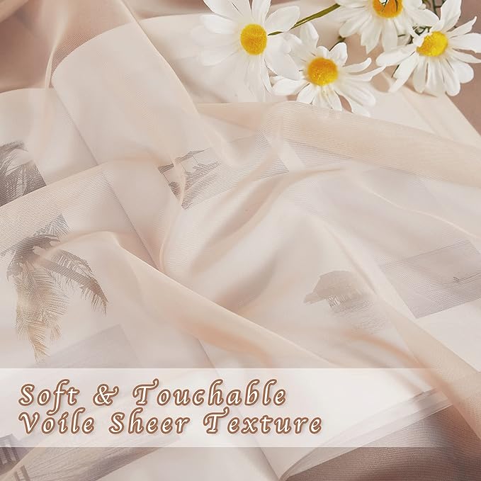 NICETOWN Voile Taupe Sheer Curtains 84 Inches Long, Grommet Airy & Lightweight - Image 6