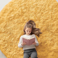 OLANLY Mustard Yellow Round Rugs by OLANLY