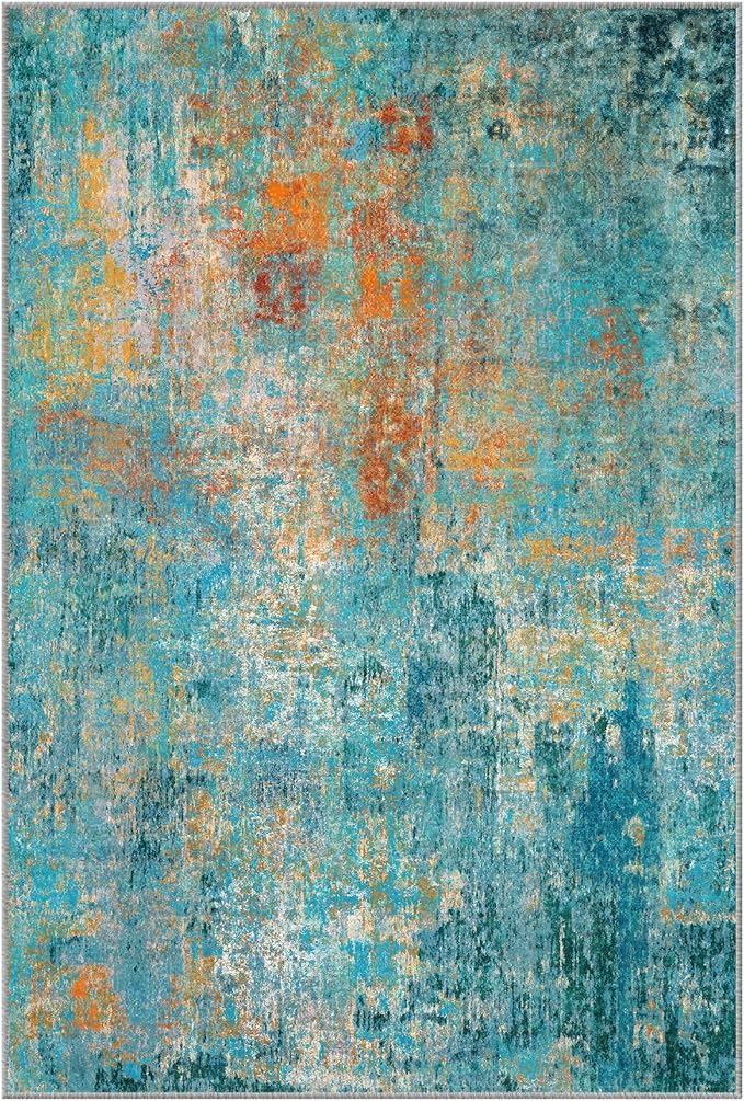 Washable Area Rugs 7'x9' Non-Slip Modern Abstract Soft - Image 9