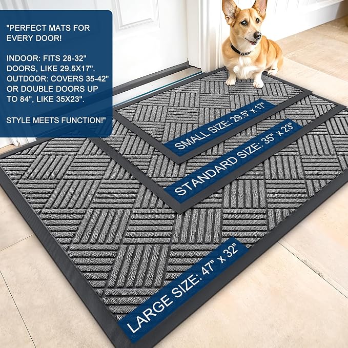 OLANLY Front Door Mat Outside Entrance 59x34, Waterproof Heavy-Duty Doormat | - Image 2