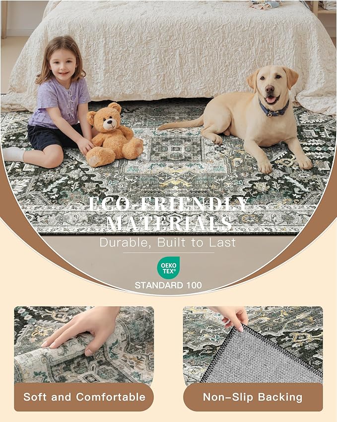 Madane Runner Rugs 2x12 Extra Long, Washable Non-Slip Hallway Runner Rug - Image 6