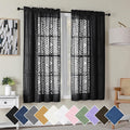 Simplebrand Black Semi Sheer Curtains 63 Inch Length 2 Panels, Light Filtering by Simplebrand