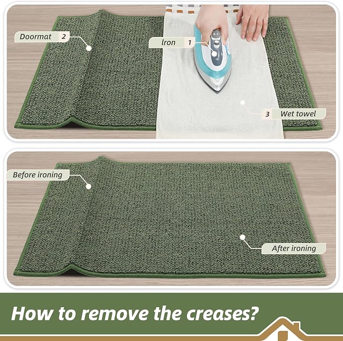 BEQHAUSE Dirt Trapper Door Mat 24" x 36", Non-Slip Washable Doormats, Low - Image 9