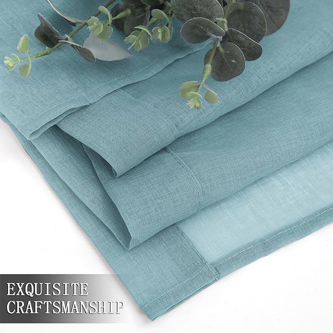 Tollpiz Sheer Curtains Linen Textured Living Room Curtain Sheers Light - Image 7