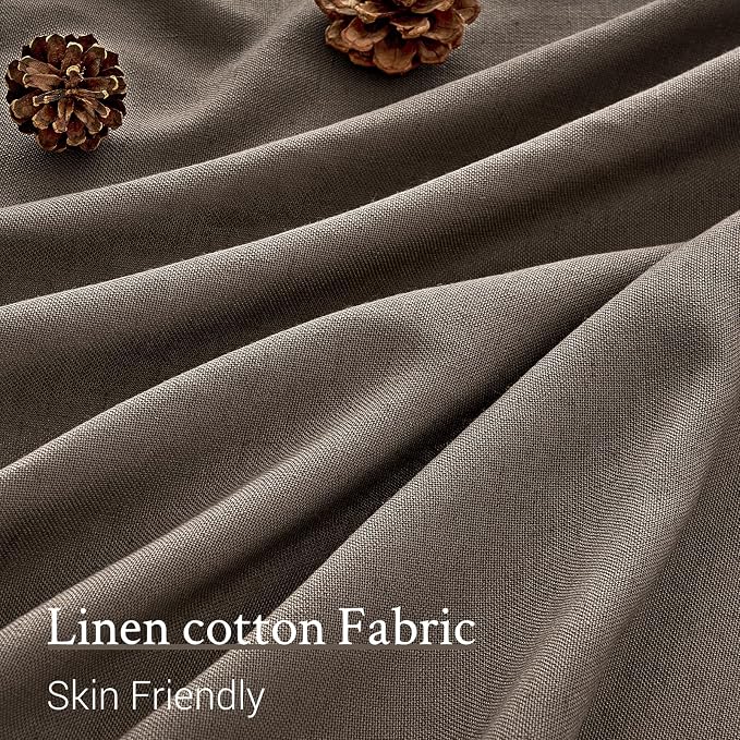 100 Inches Long Pleated Sheer Curtains, Dark Linen Blended Light Filtering - Image 5