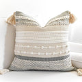 Gray Boho Throw Pillow Cover 18x18 Grey Decorative Accent Pillow by BlissBlush