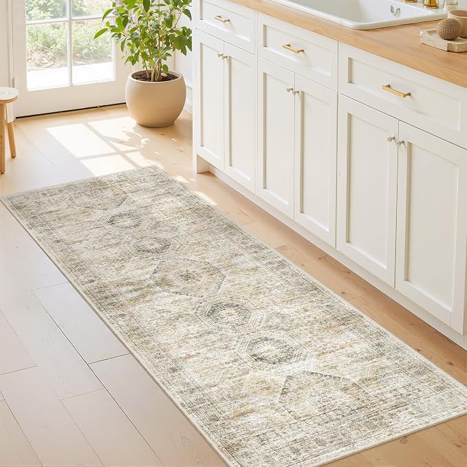 2x5 Rug Runner Washable for Entryway, Soft Bathroom Rugs by Restydon